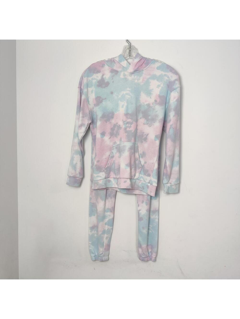 LazyPants Girls Tie Dye Hoodie & Jogger Set Size 14 Pastel Lounge Set
